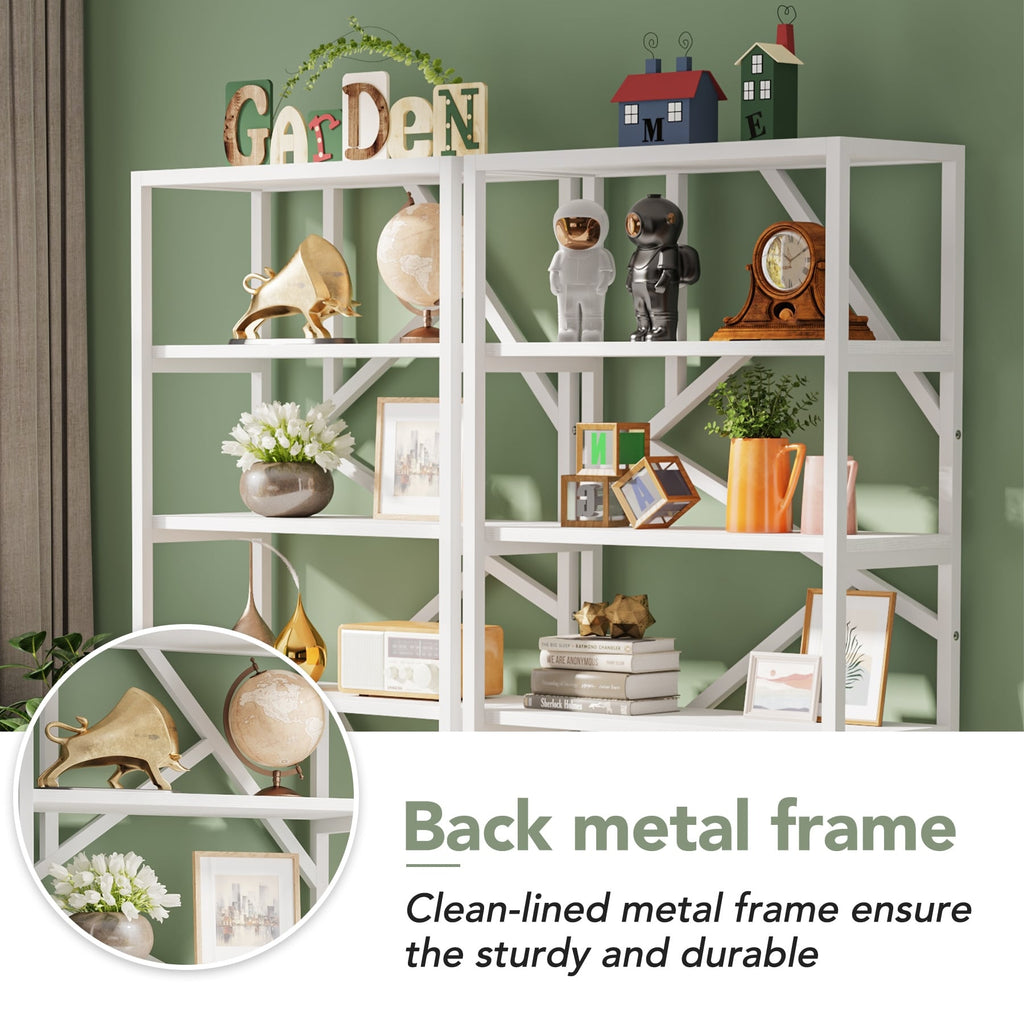 Industrielles Bücherregal 71, 6-stöckiges Bücherregal aus rustikalem braunem Holz, offene Bücherregale