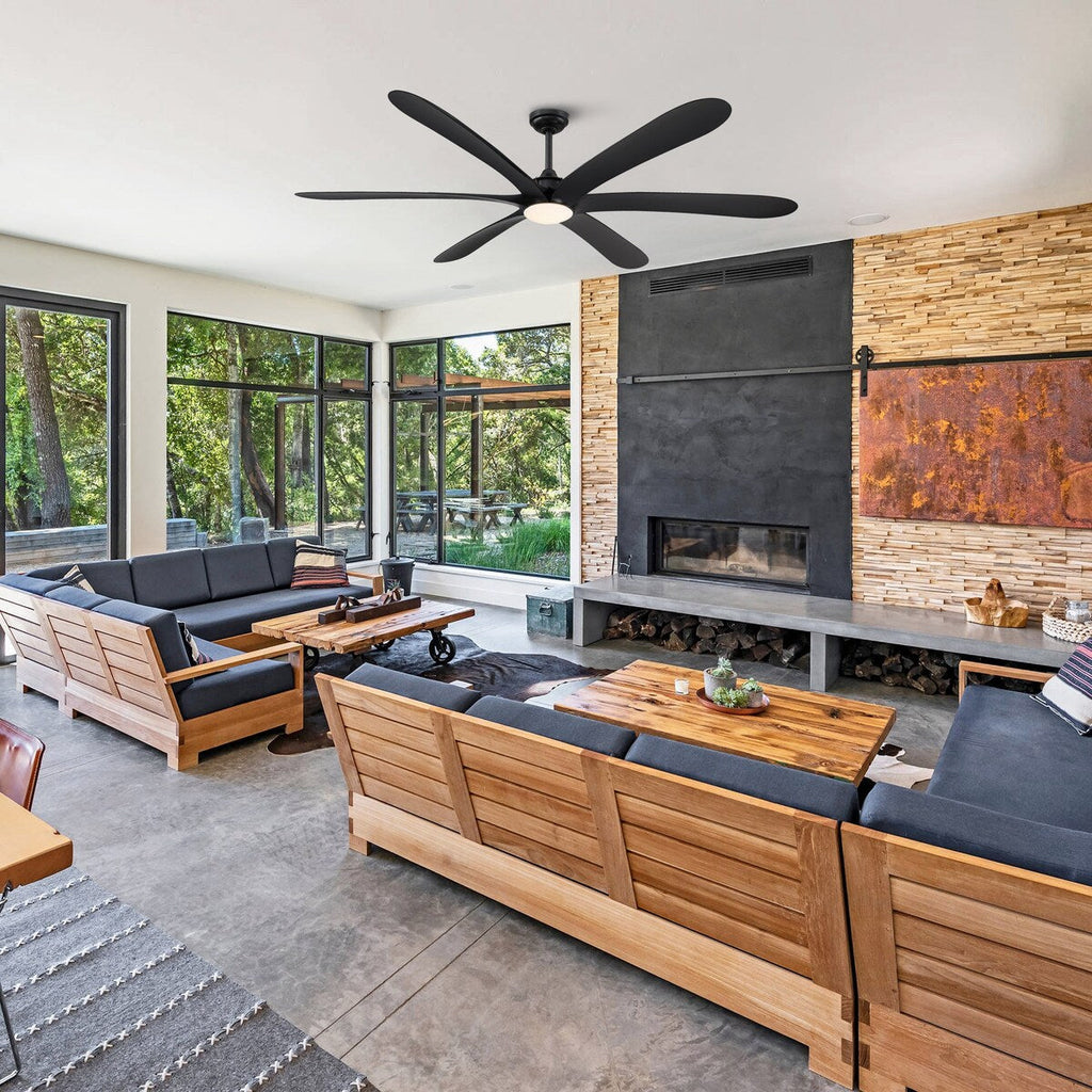 72-Zoll-Deckenventilator „Driftwood“ mit 6 Flügeln, Gleichstromanschluss, Beleuchtung und Fernbedienung