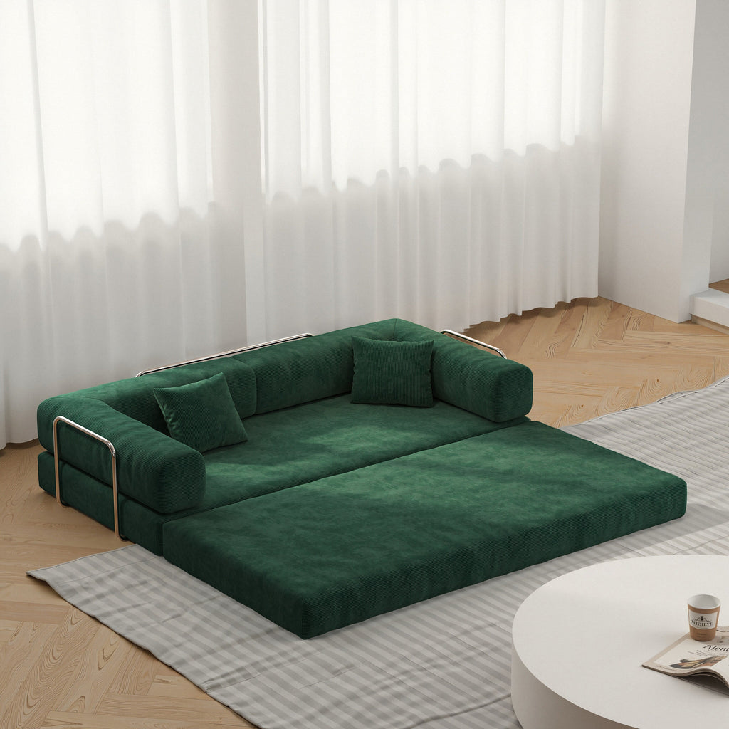 78,8 Zoll (200 cm) langes modulares Ecksofa, wandelbares Pudding-Block-Sofa, freistehendes Schlafsofa mit Armlehnen