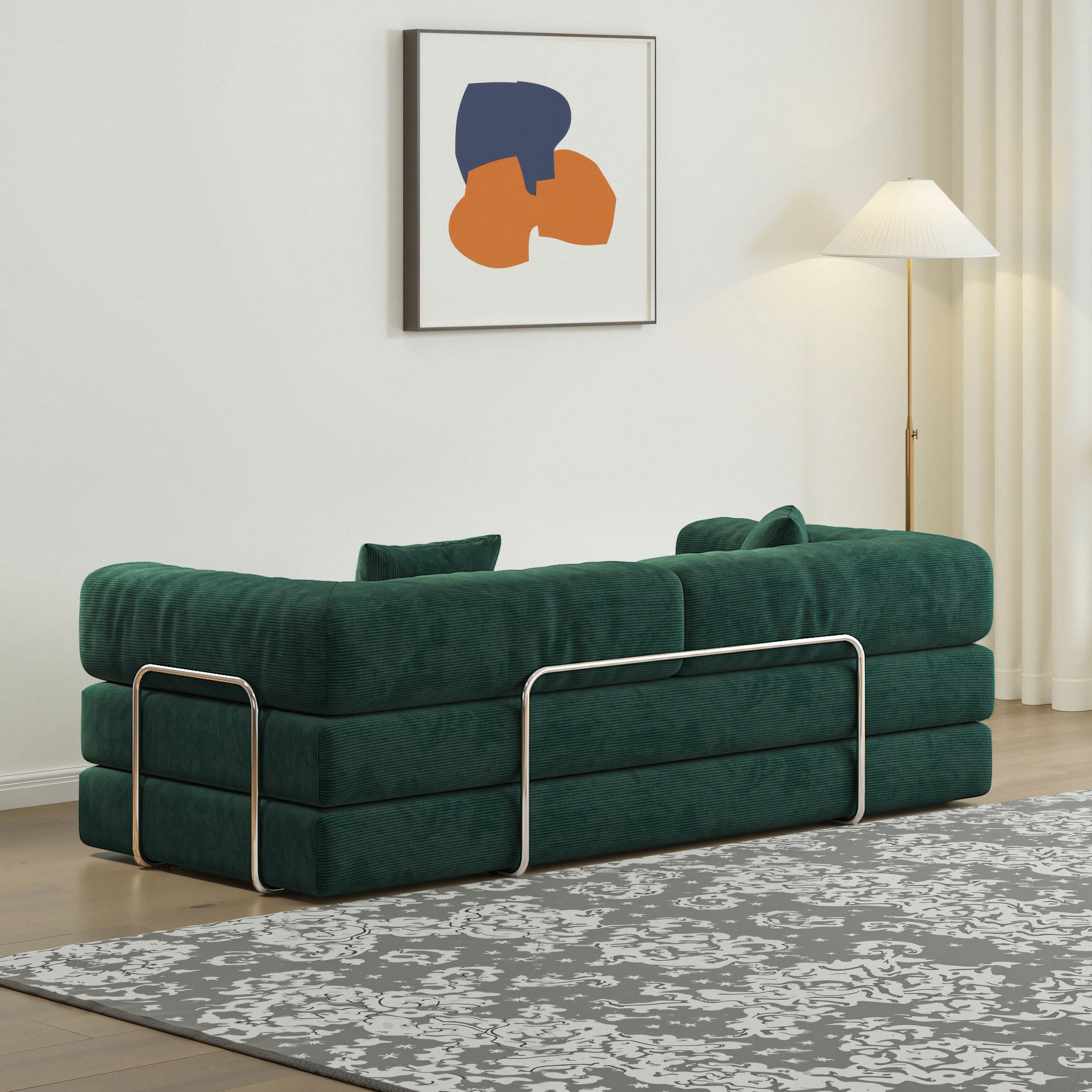78,8 Zoll (200 cm) langes modulares Ecksofa, wandelbares Pudding-Block-Sofa, freistehendes Schlafsofa mit Armlehnen