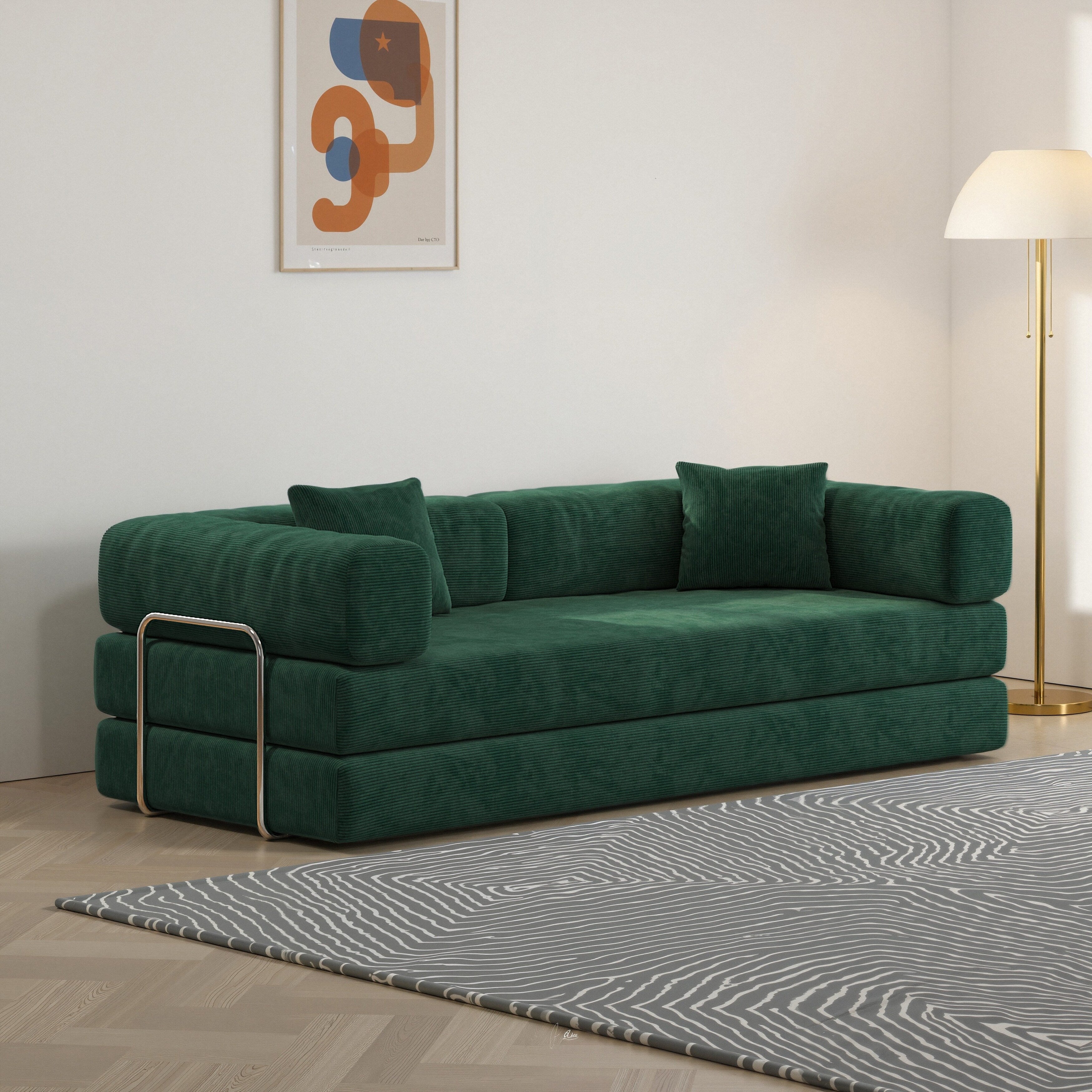 78,8 Zoll (200 cm) langes modulares Ecksofa, wandelbares Pudding-Block-Sofa, freistehendes Schlafsofa mit Armlehnen