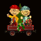 79 Peanuts LED-beleuchtete 2D-Gartendekoration, 2-teiliges Zugset