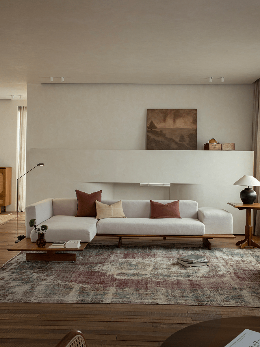 Modulares Sofa aus Tatami-Leinen