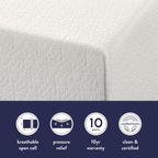 8 Zoll dicke, mehrlagige Memory-Schaum-Matratze von Crown Comfort