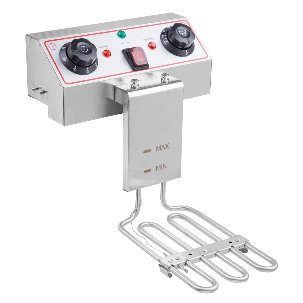 8,5-Quart-Edelstahl-Fritteuse mit Wasserhahn, Einzelbehälter, max. 1700 W, mit großem Griff