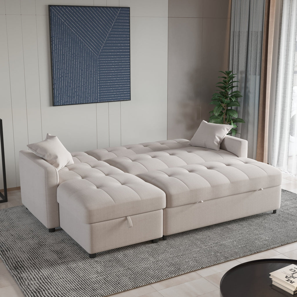 82 Zoll breites, wendbares Schlafsofa mit Chaiselongue