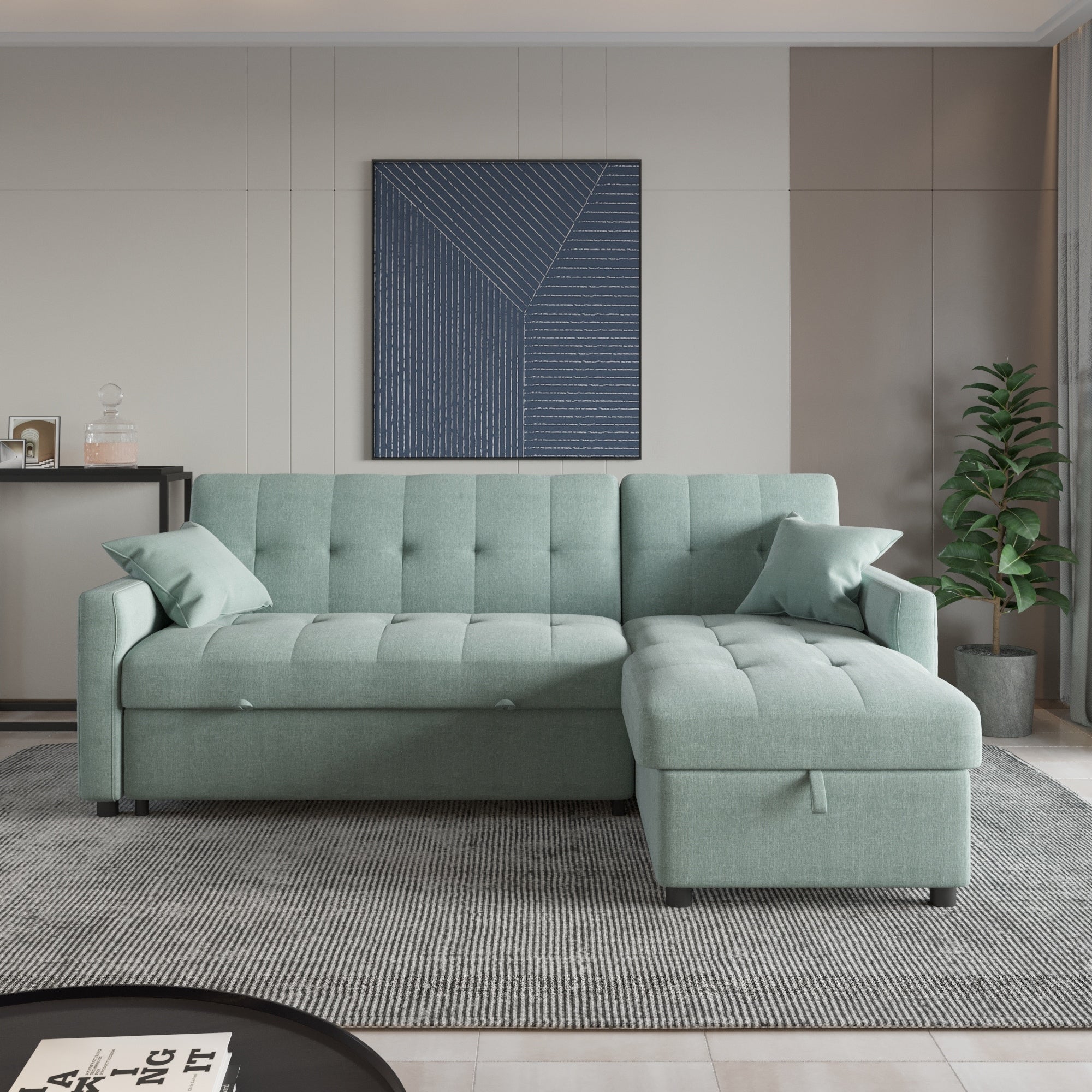 82 Zoll breites, wendbares Schlafsofa mit Chaiselongue