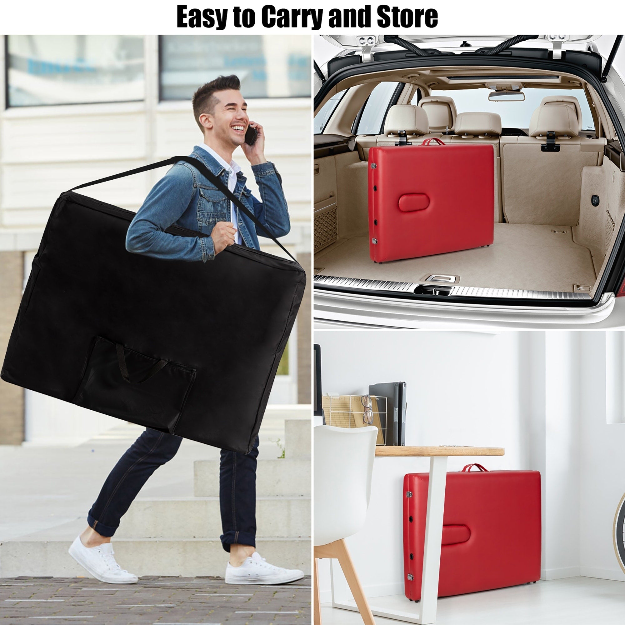 84''L Tragbare Massageliege, verstellbare Gesichts- und Tattooliege mit Tragegriff