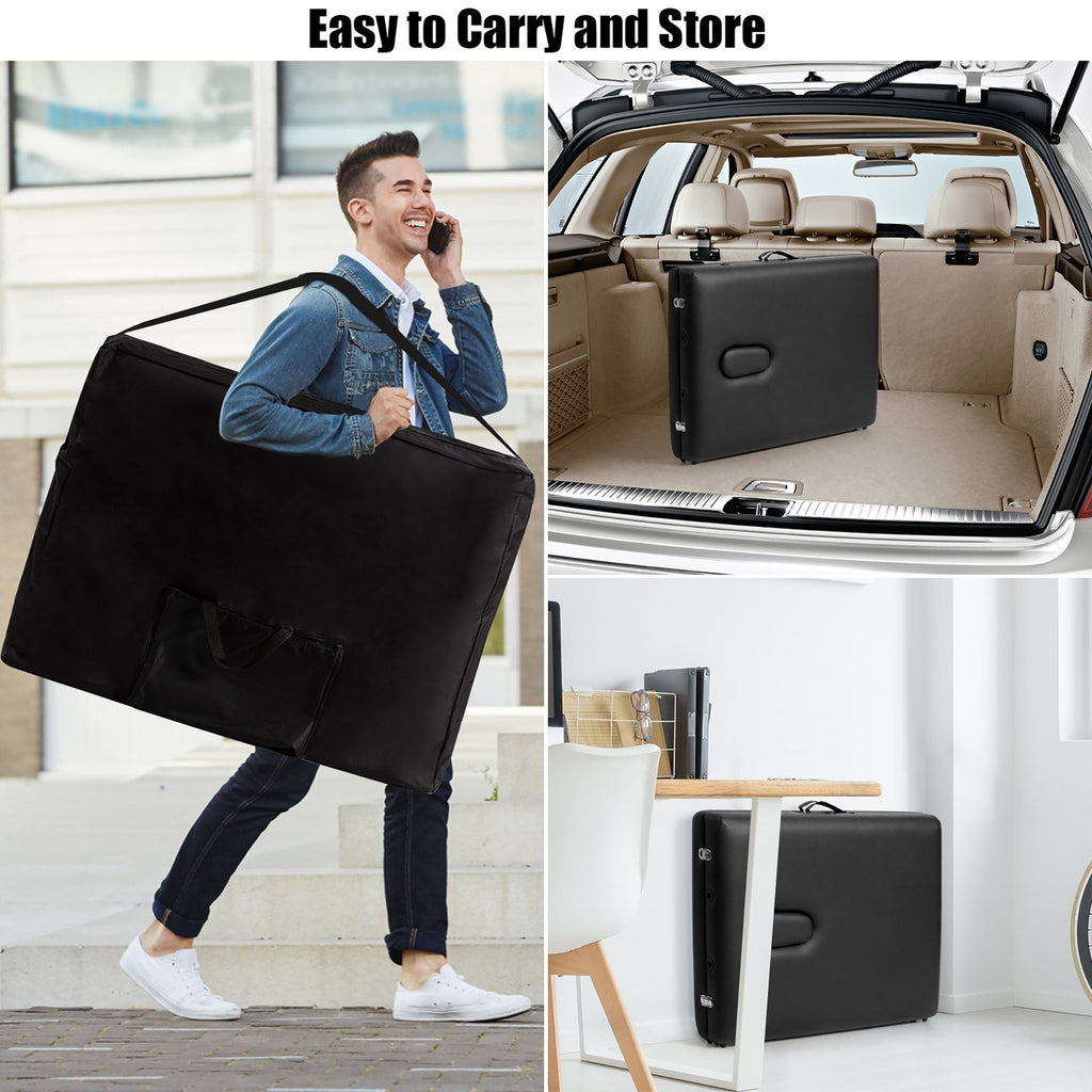 84''L Tragbare Massageliege, verstellbare Gesichts- und Tattooliege mit Tragegriff