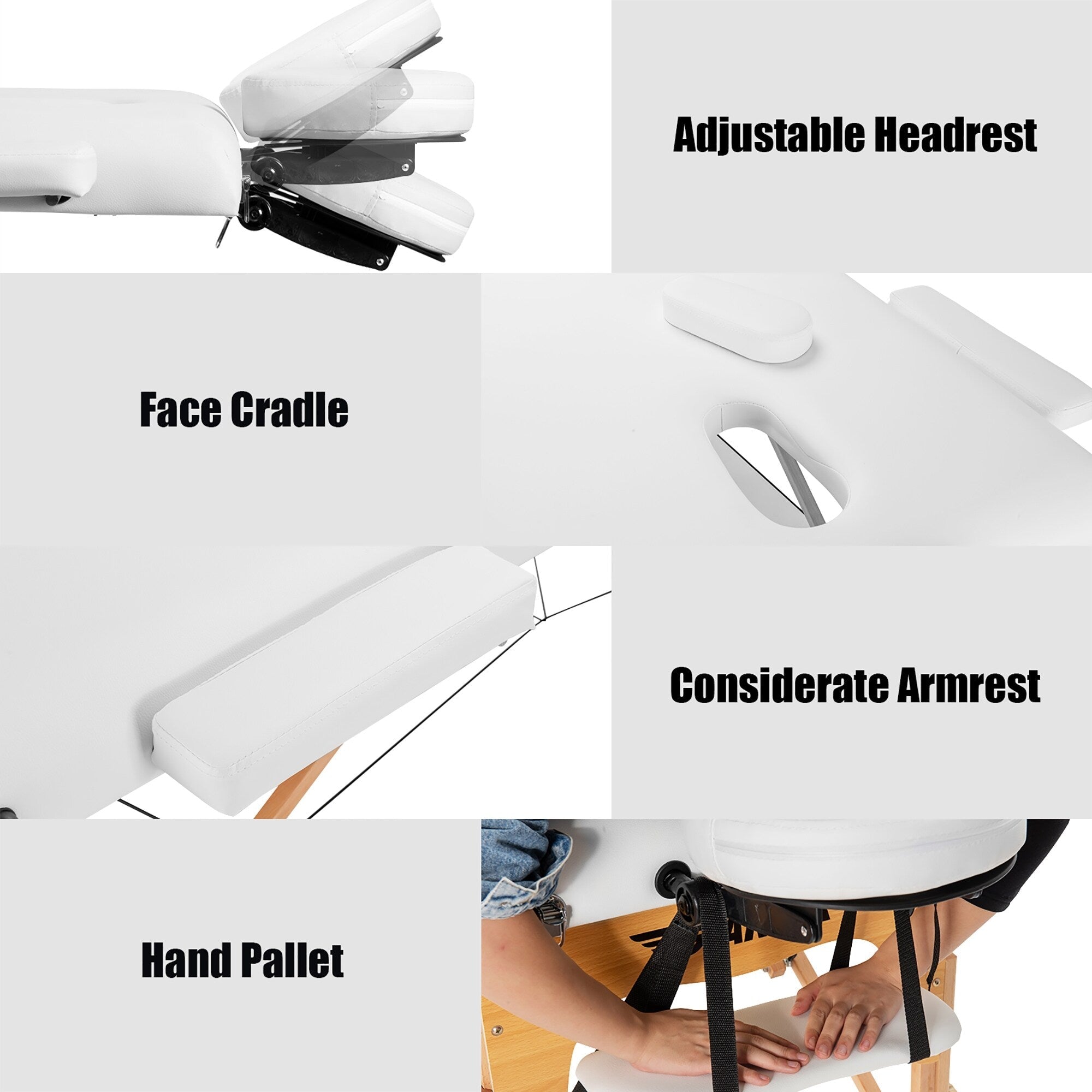 84''L Tragbare Massageliege, verstellbare Gesichts- und Tattooliege mit Tragegriff