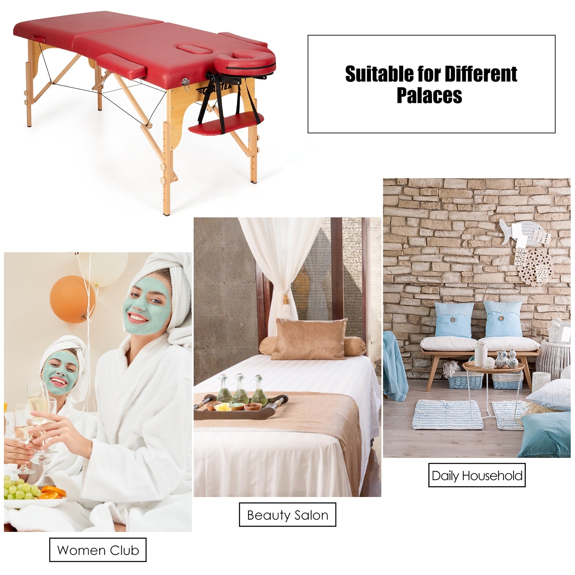 84''L Tragbare Massageliege, verstellbare Gesichts- und Tattooliege mit Tragegriff