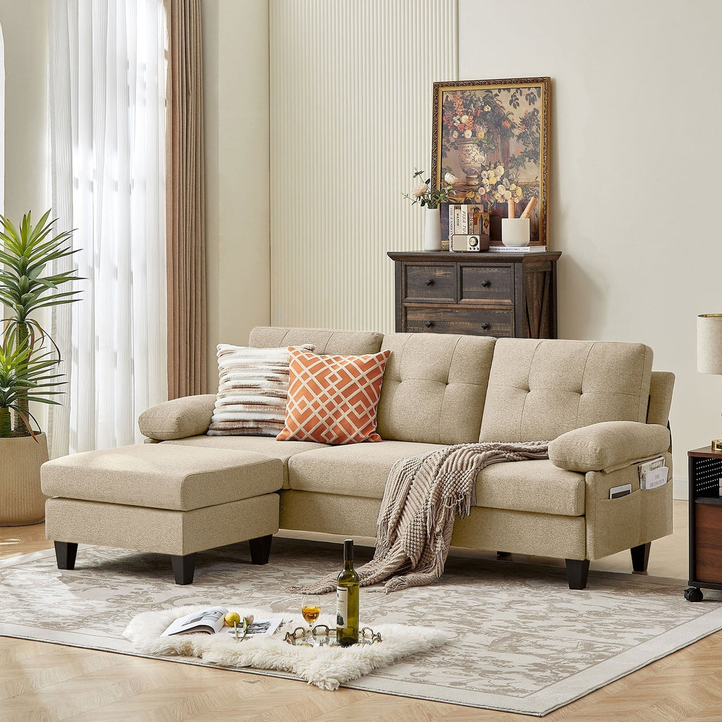 86.22 L-förmiges Ecksofa mit seitlichen Stautaschen