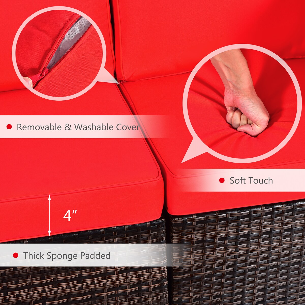 8-teiliges Terrassenmöbel-Set aus Rattan, inklusive Feuerstelle, Tisch, Tankhalterung und Abdeckung