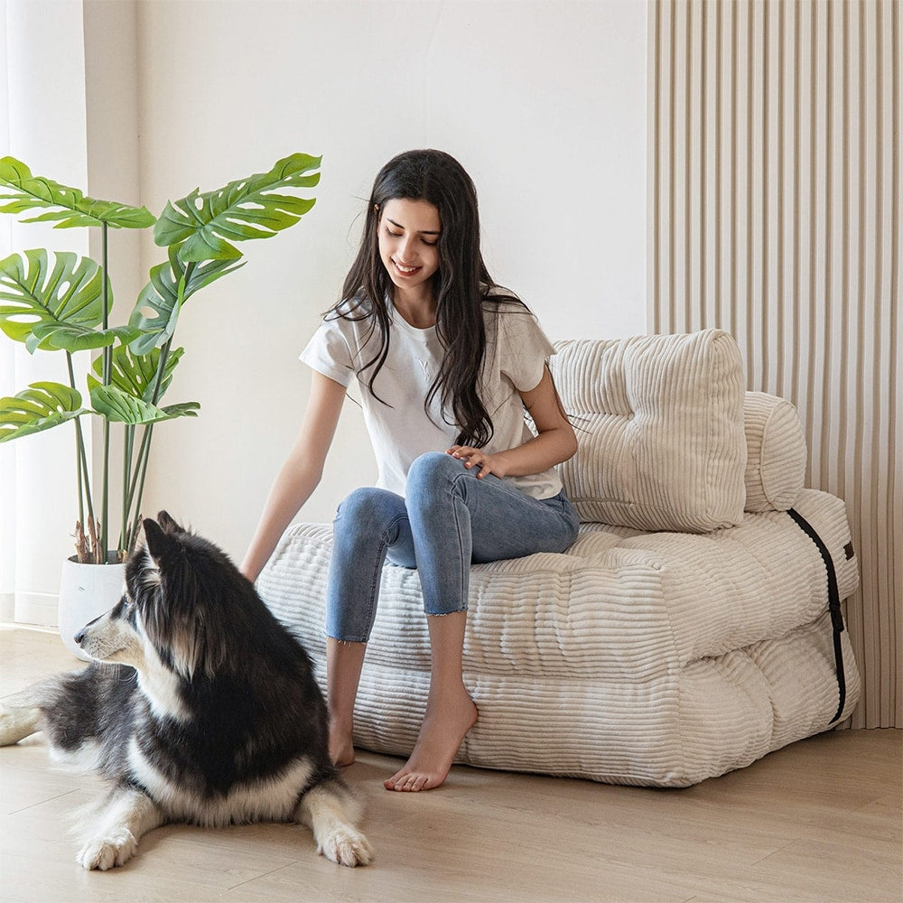 8 Cord-Klappsofa-Schlafsofa, Einzelbett