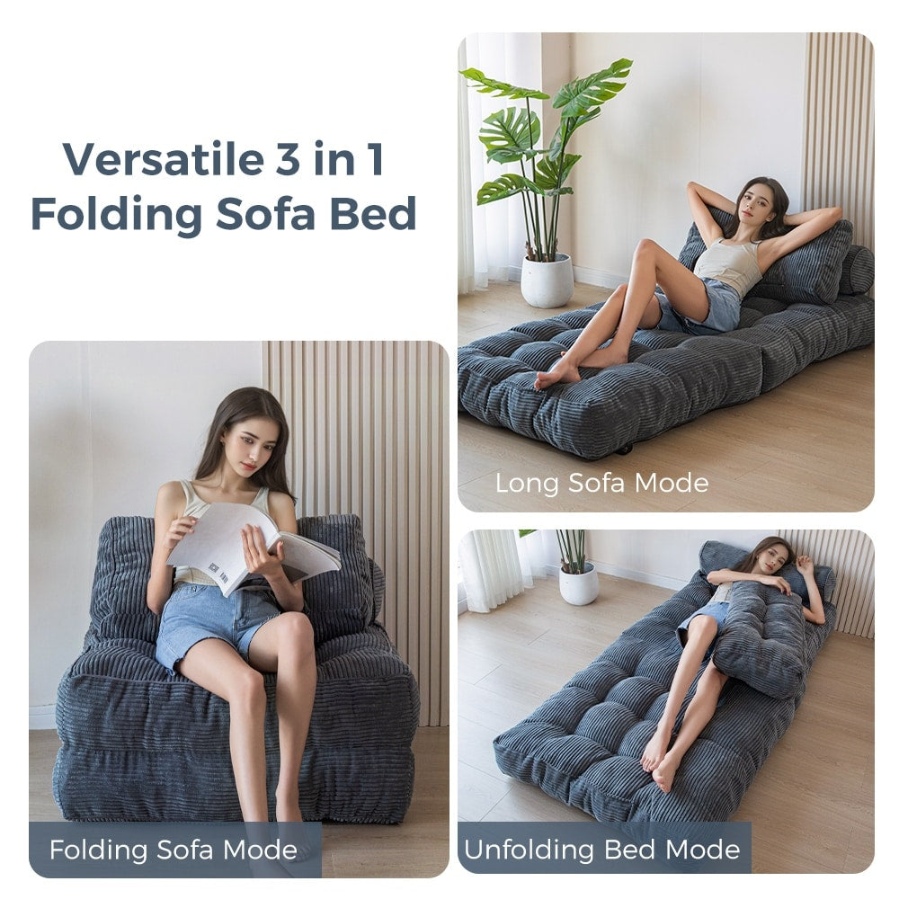 8 Cord-Klappsofa-Schlafsofa, Einzelbett