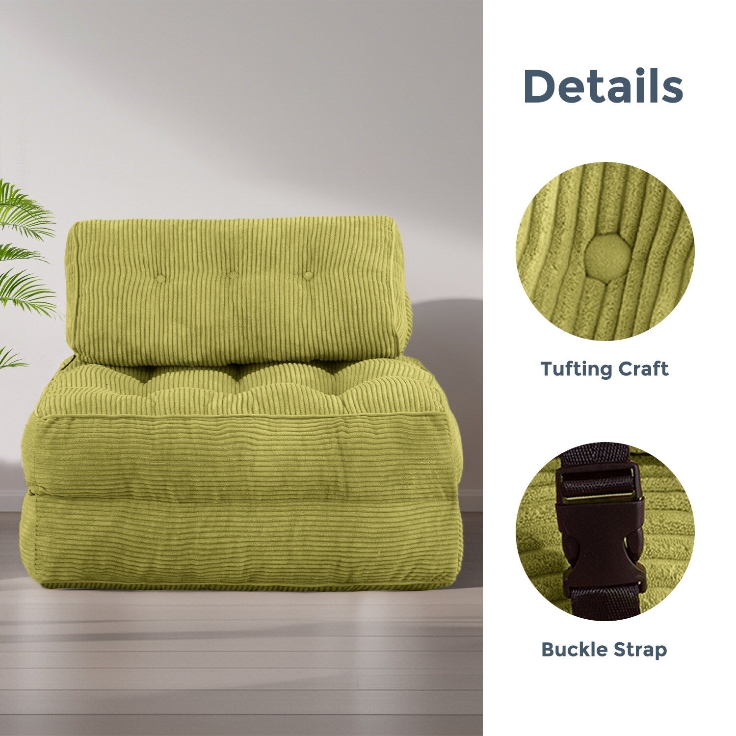 8 Cord-Klappsofa-Schlafsofa, Einzelbett