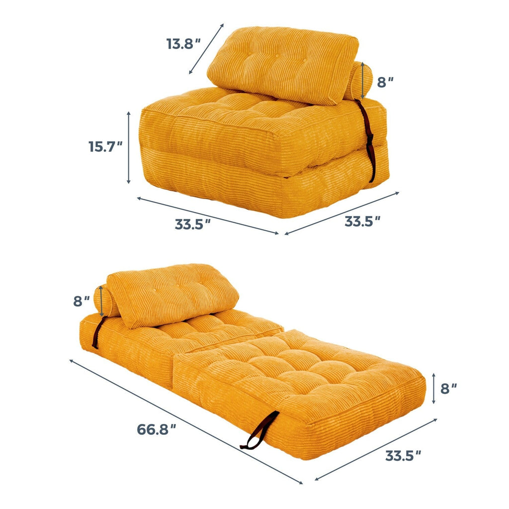 8 Cord-Klappsofa-Schlafsofa, Einzelbett