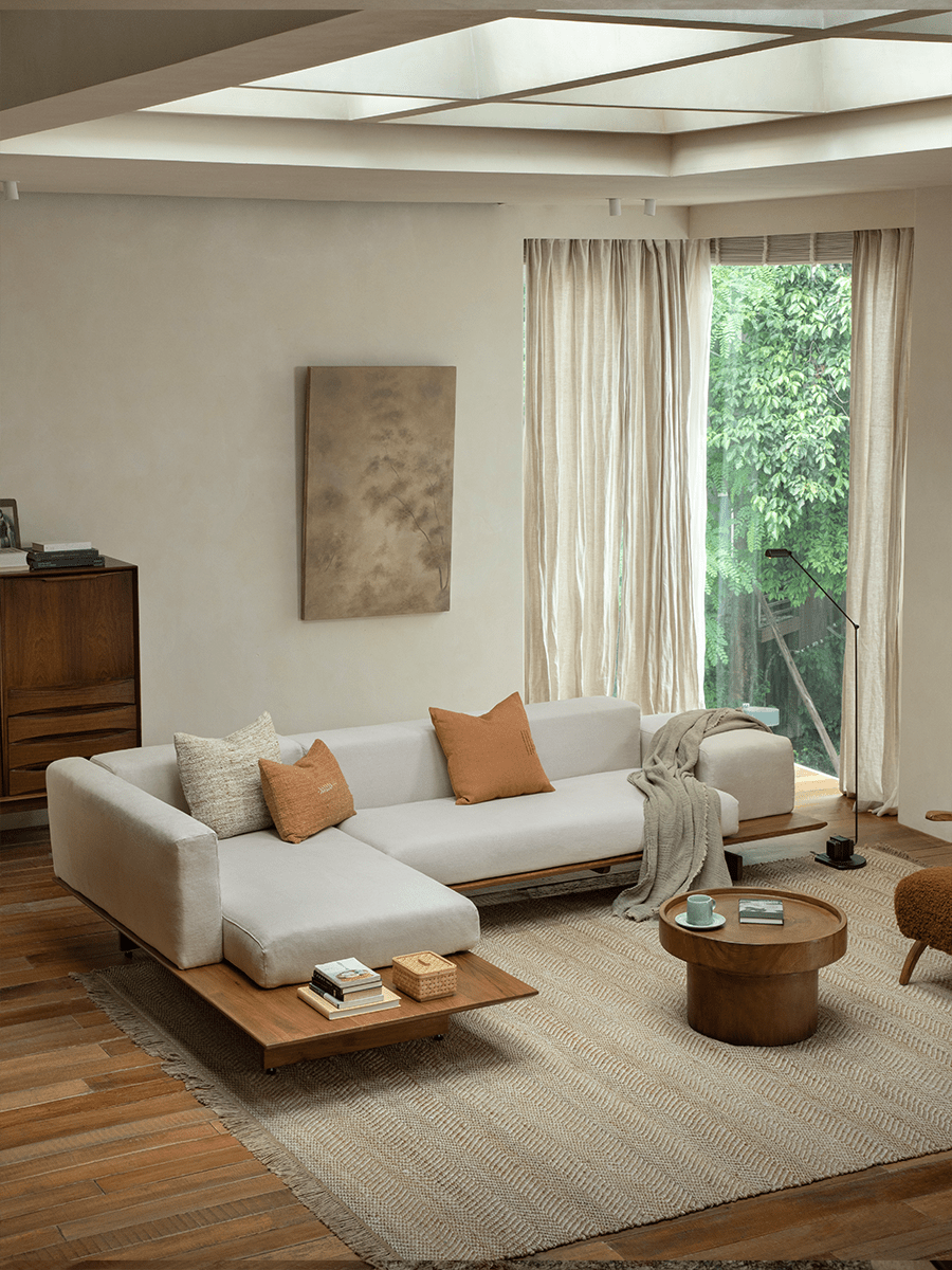 Modulares Sofa aus Tatami-Leinen