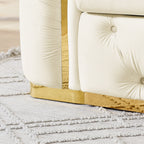 90,6 Samt-3-Sitzer-Sofa mit 2 Kissen, hochdichten Polstern, goldenen Akzenten und Zierkissen