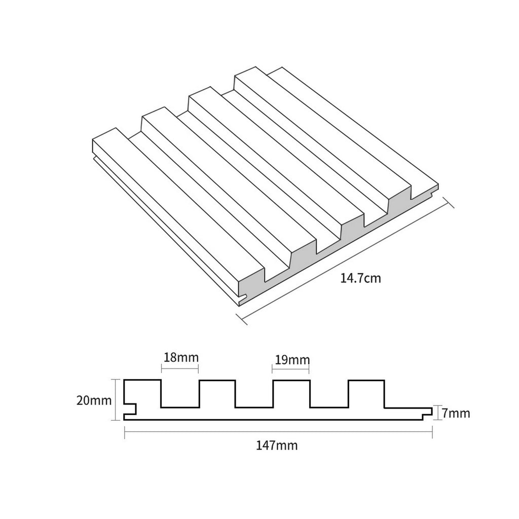 93 Zoll x 6 Zoll x 0,8 Zoll Massivholz-Wandverkleidungsbrett – 3-teilig + 1-teilige Endleiste