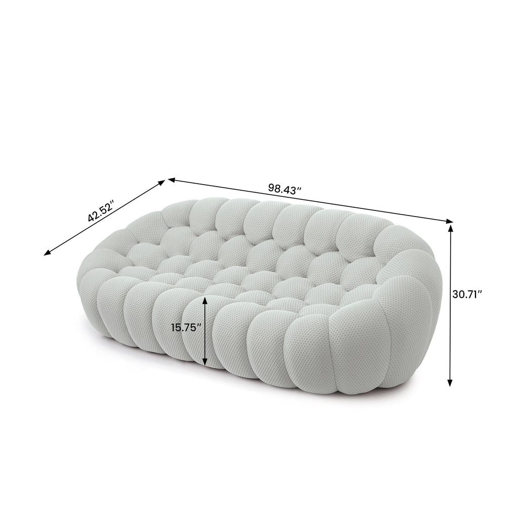 Modernes Bubble-Sofa (250 cm) mit 3D-Wabenform, 98,43 Zoll (250 cm), bequeme Liegefläche