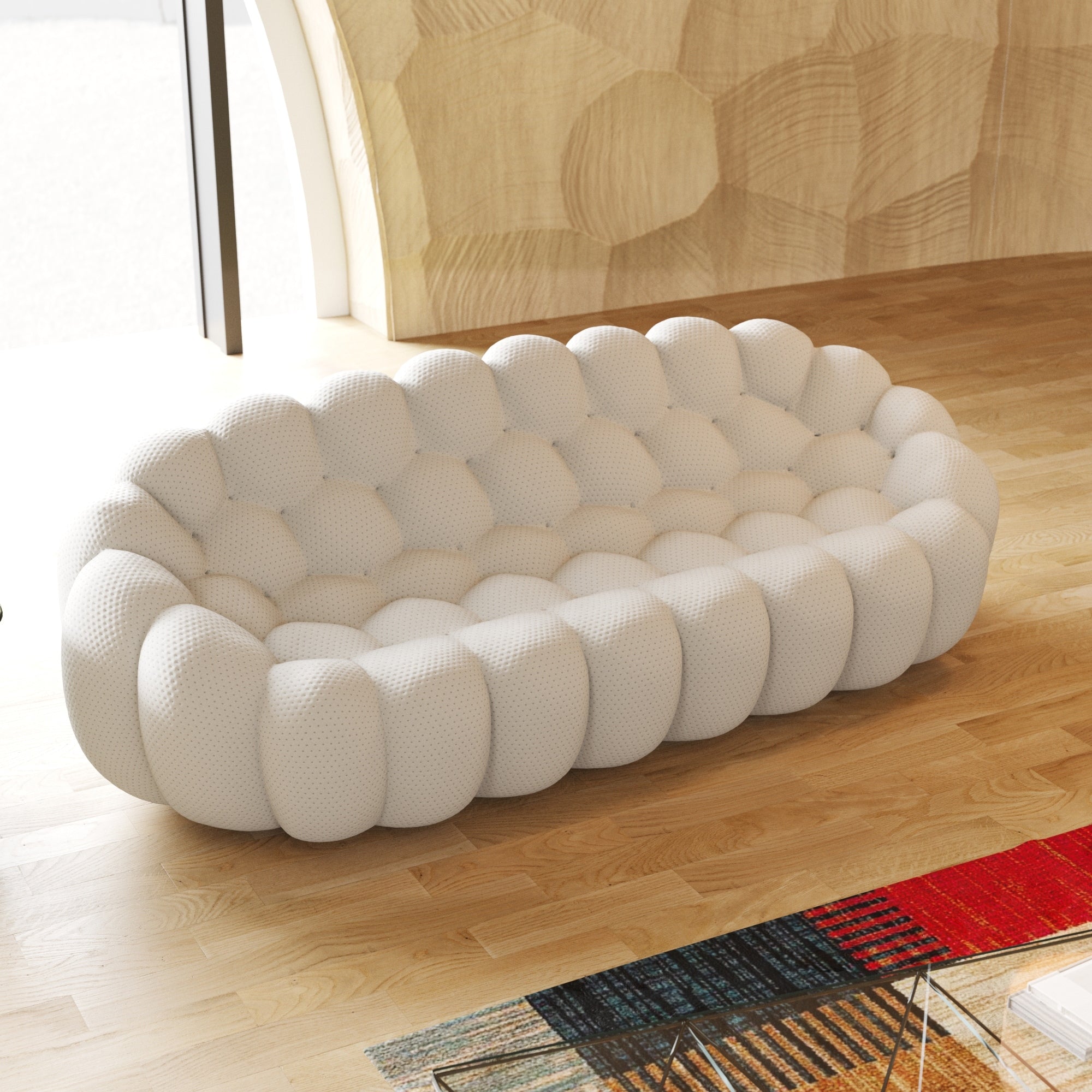 Modernes Bubble-Sofa (250 cm) mit 3D-Wabenform, 98,43 Zoll (250 cm), bequeme Liegefläche
