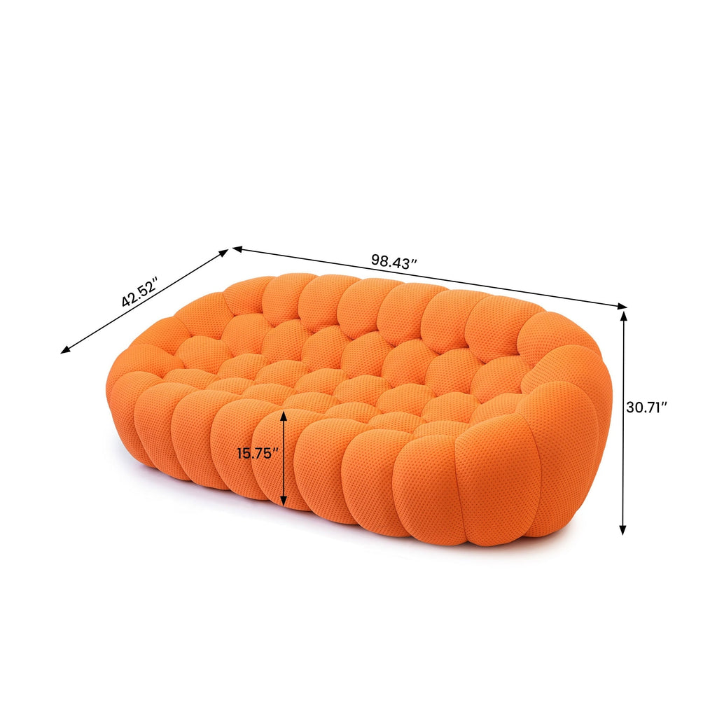 Modernes Bubble-Sofa (250 cm) mit 3D-Wabenform, 98,43 Zoll (250 cm), bequeme Liegefläche