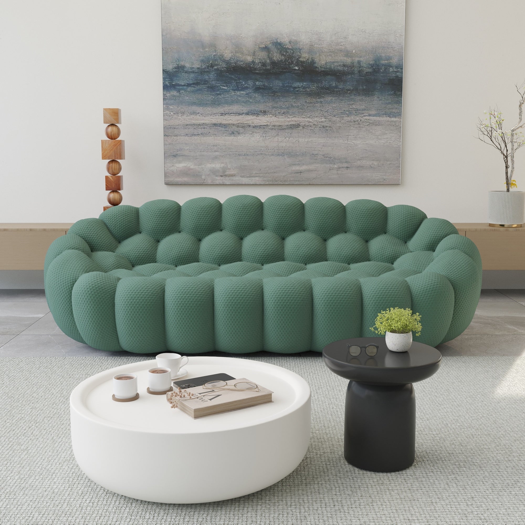 Modernes Bubble-Sofa (250 cm) mit 3D-Wabenform, 98,43 Zoll (250 cm), bequeme Liegefläche