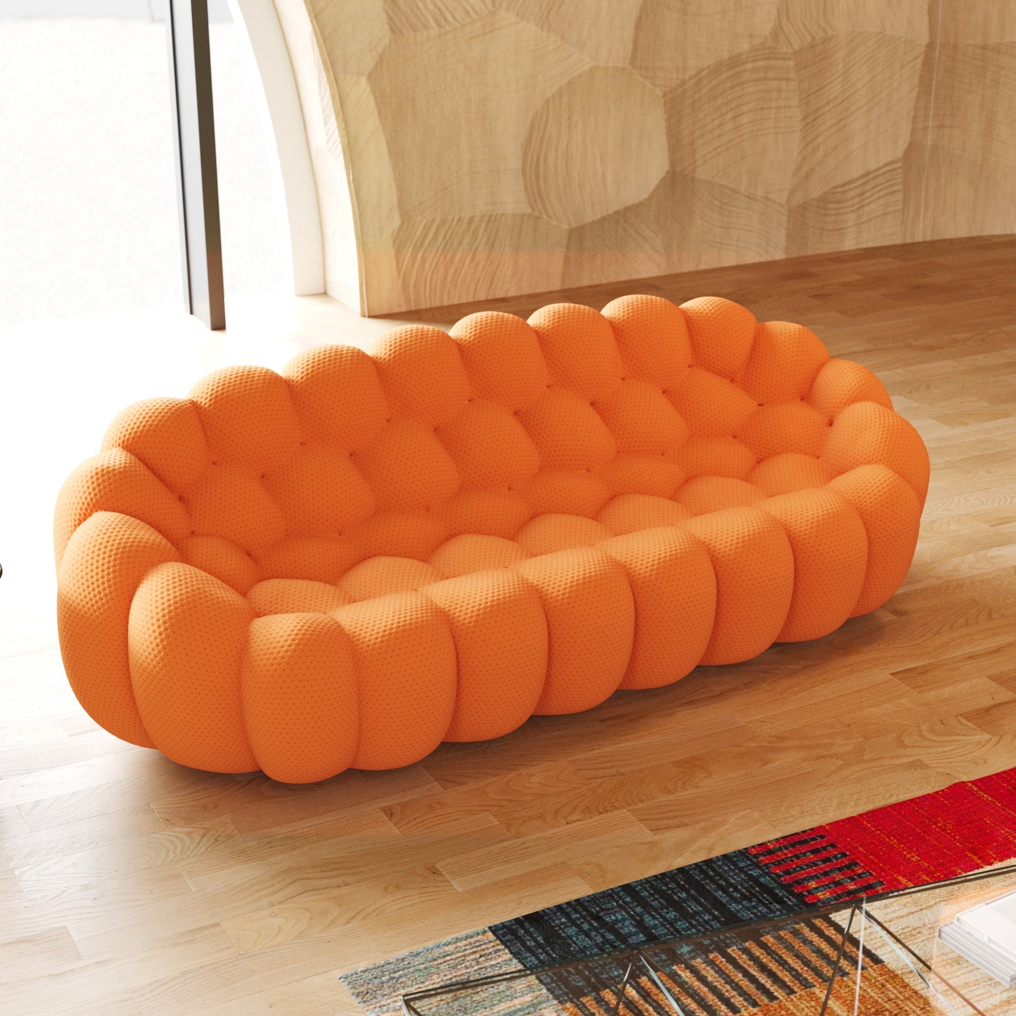 Modernes Bubble-Sofa (250 cm) mit 3D-Wabenform, 98,43 Zoll (250 cm), bequeme Liegefläche