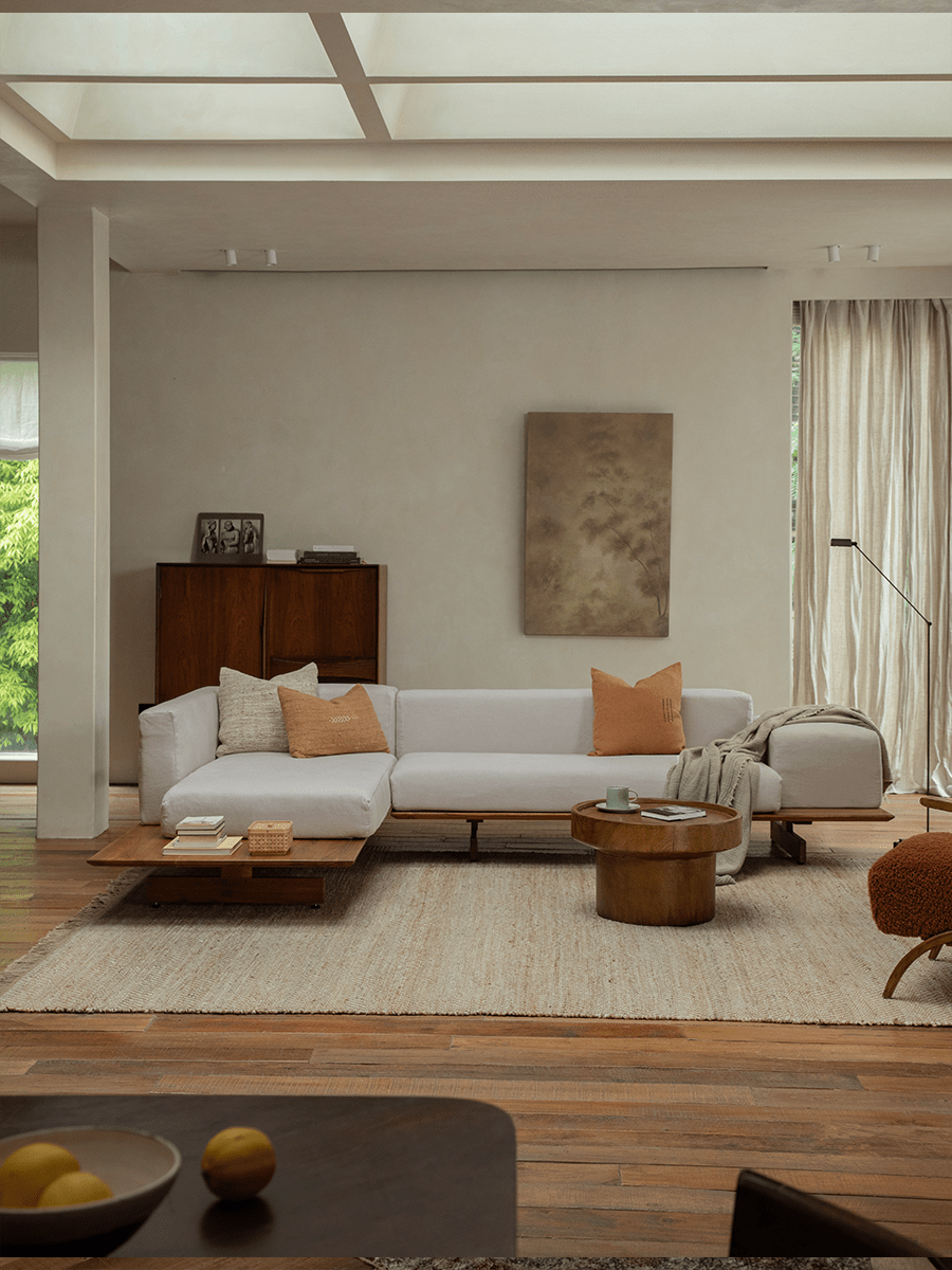 Modulares Sofa aus Tatami-Leinen