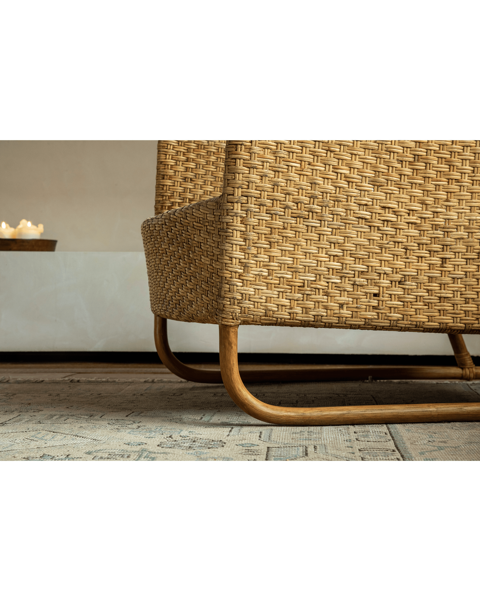 Schlitten-Loungesessel aus Rattan