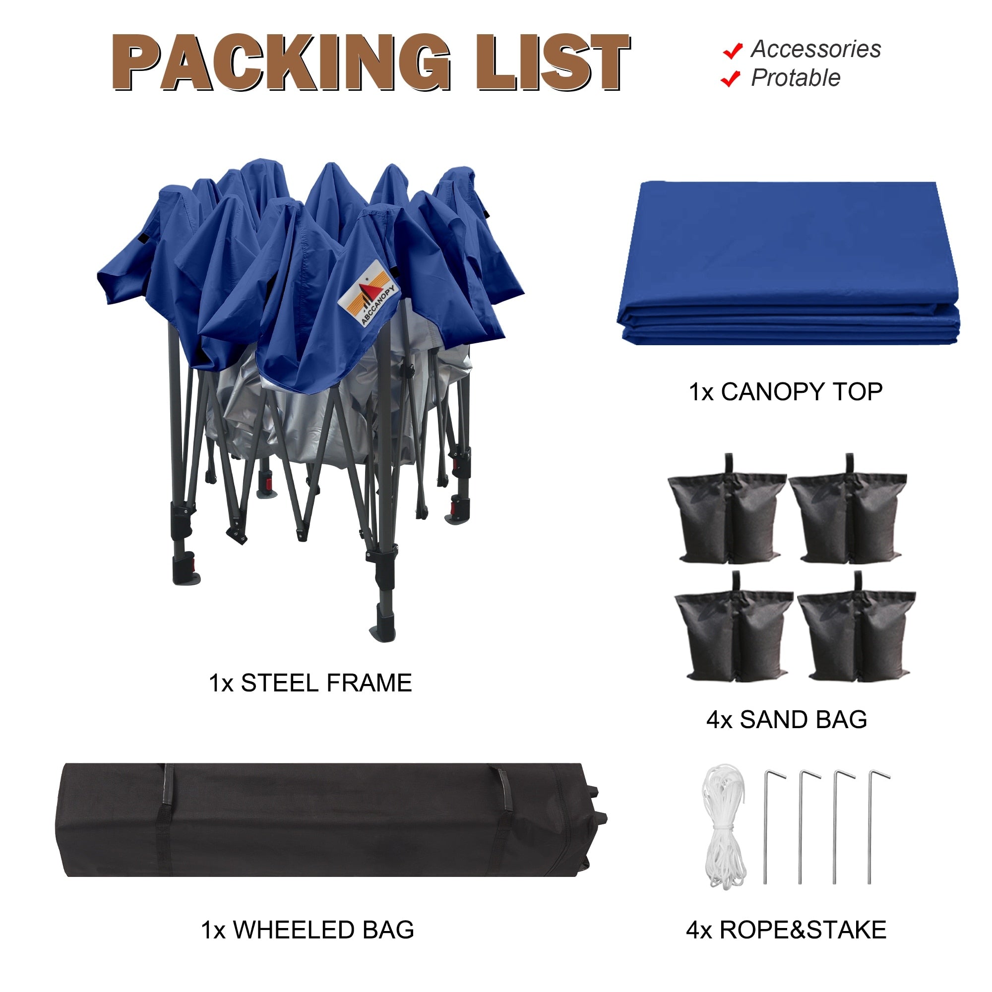 ABCCANOPY Robustes, einfach aufzubauendes Pop-up-Pavillonzelt für den Außenbereich