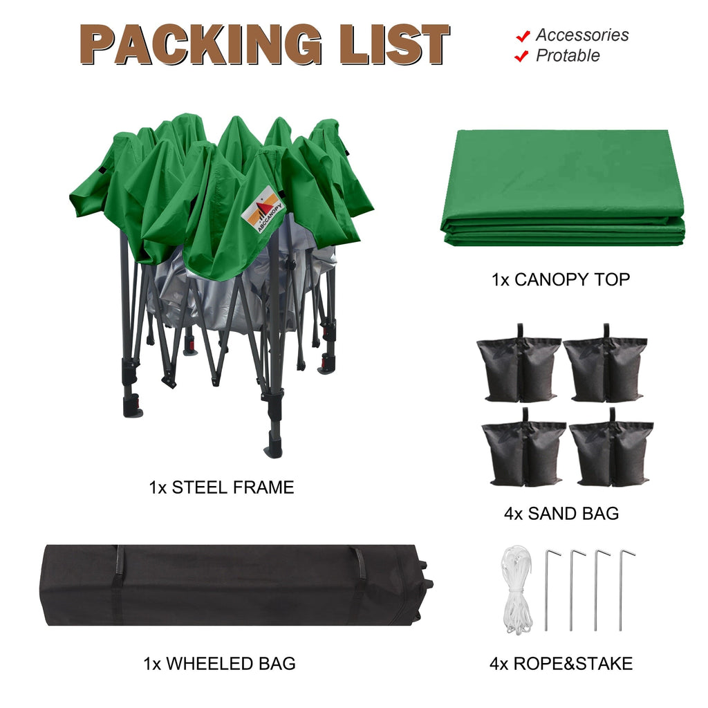 ABCCANOPY Robustes, einfach aufzubauendes Pop-up-Pavillonzelt für den Außenbereich