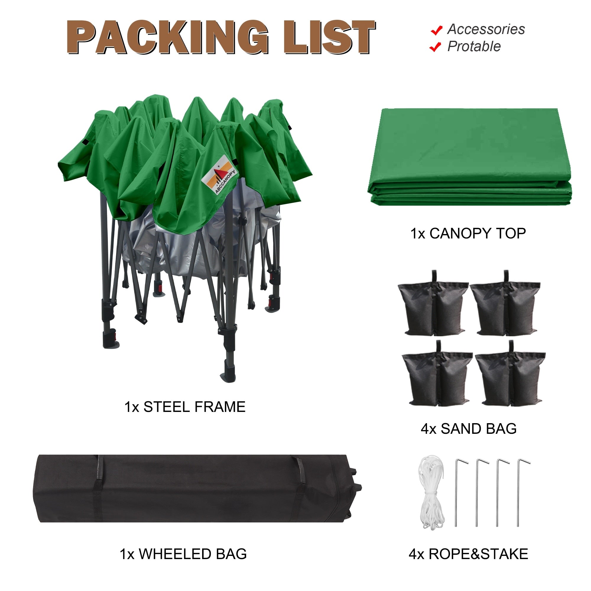 ABCCANOPY Robustes, einfach aufzubauendes Pop-up-Pavillonzelt für den Außenbereich