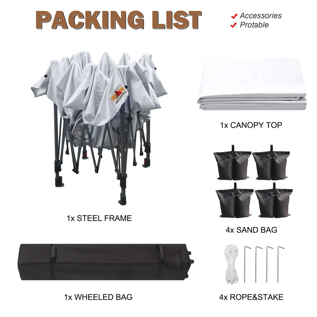 ABCCANOPY Robustes, einfach aufzubauendes Pop-up-Pavillonzelt für den Außenbereich