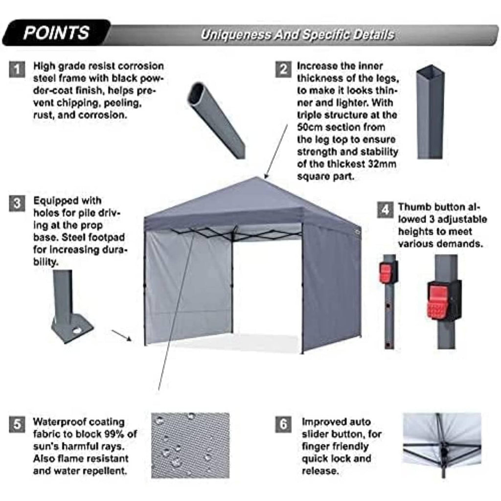 ABCCANOPY Robustes, einfach aufzubauendes Pop-up-Pavillonzelt für den Außenbereich