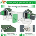 AECOJOY 144'' Großer Hühnerstall mit Auslauf, Holzkäfig