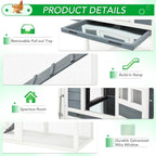 AECOJOY 144'' Großer Hühnerstall mit Auslauf, Holzkäfig