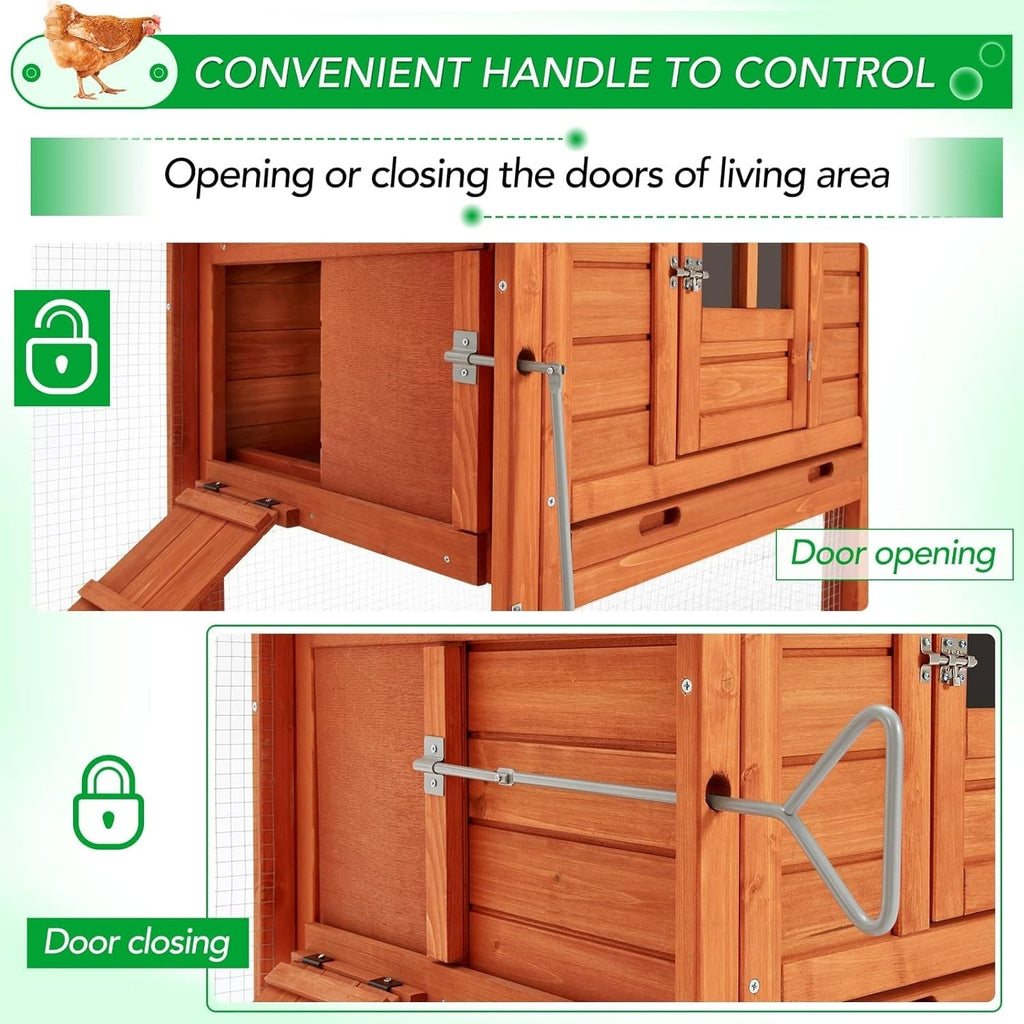 AECOJOY 144'' Großer Hühnerstall mit Auslauf, Holzkäfig