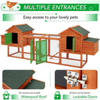 AECOJOY 144'' Großer Hühnerstall mit Auslauf, Holzkäfig