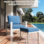 AECOJOY 7-teiliges Aluminium-Gartenmöbelset, Outdoor-Sitzgruppe