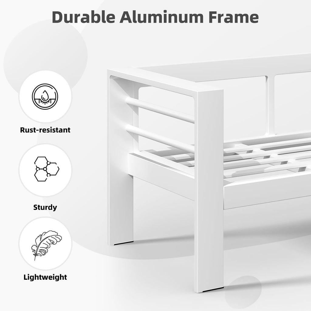 AECOJOY 7-teiliges Aluminium-Gartenmöbelset, Outdoor-Sitzgruppe