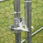 AECOJOY Großer Hühnerstall aus Metall, begehbarer Hühnerkäfig aus Metall