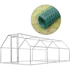 AECOJOY Großer Hühnerstall aus Metall, begehbarer Hühnerkäfig aus Metall