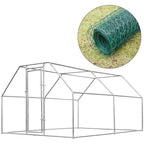 AECOJOY Großer Hühnerstall aus Metall, begehbarer Hühnerkäfig aus Metall