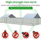 AECOJOY Großer Hühnerstall aus Metall, begehbarer Hühnerkäfig aus Metall