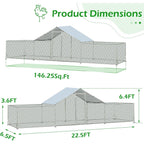 AECOJOY Großer Hühnerstall aus Metall, begehbarer Hühnerkäfig aus Metall