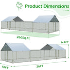 AECOJOY Großer Hühnerstall aus Metall, begehbarer Hühnerkäfig aus Metall