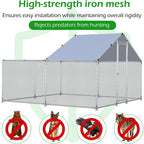 AECOJOY Großer Hühnerstall aus Metall, begehbarer Hühnerkäfig aus Metall