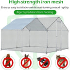 AECOJOY Großer Hühnerstall aus Metall, begehbarer Hühnerkäfig aus Metall